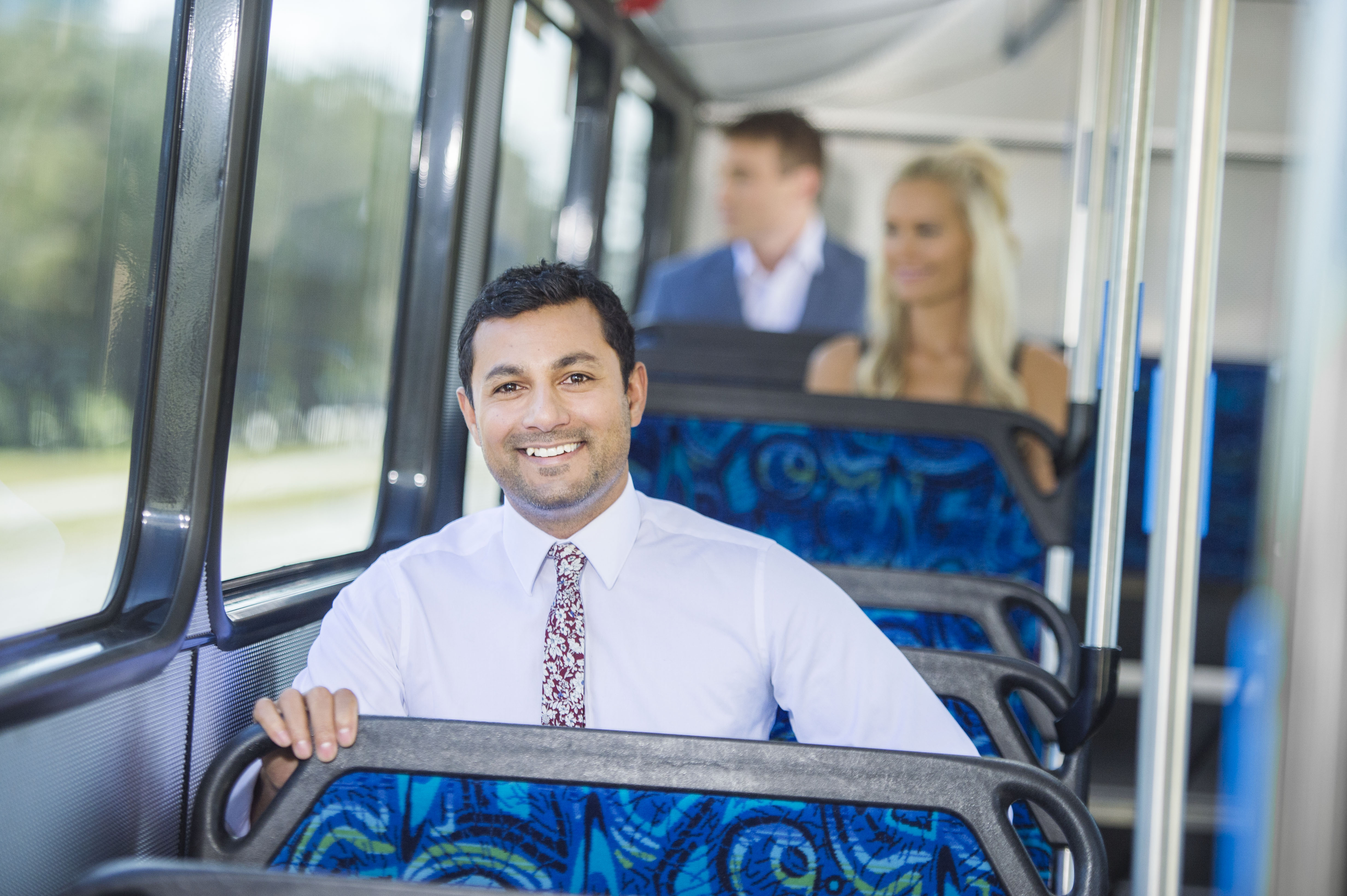 People using Translink Buses and Trams at the Gold Coast in Queensland