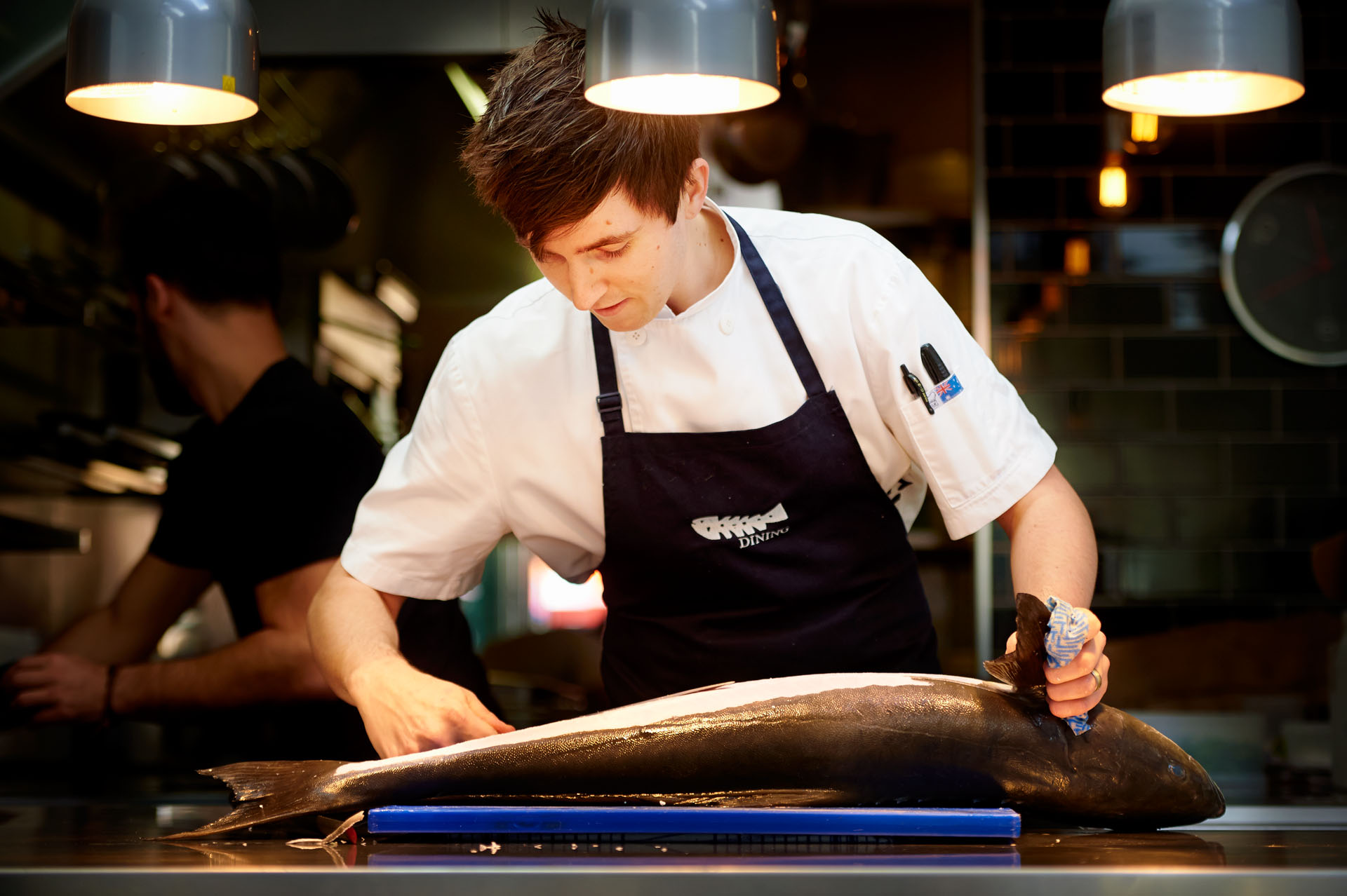 Photographs of Chefs preparing Cobia for Pacific Reef Fisheries