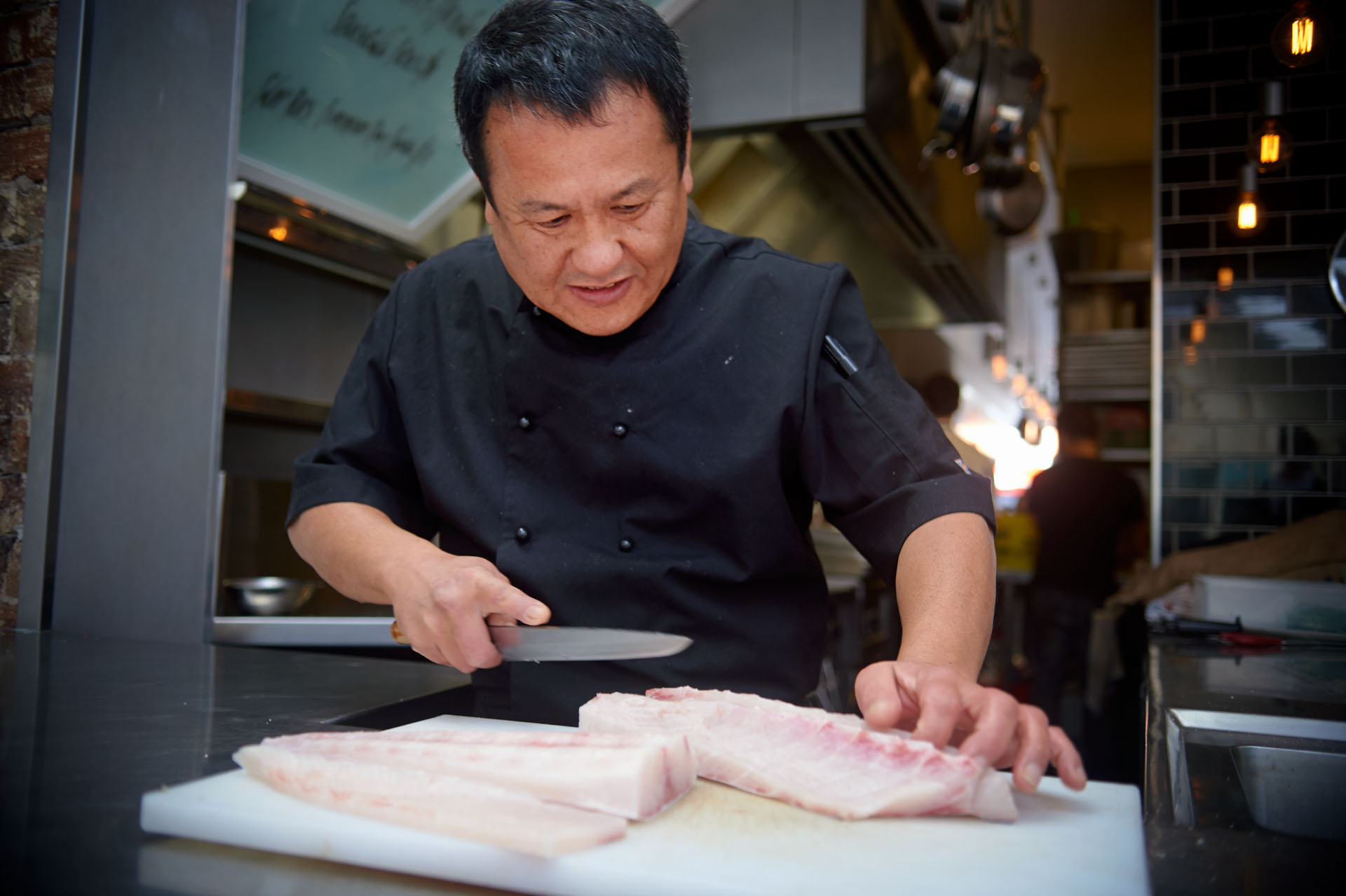 Photographs of Chefs preparing Cobia for Pacific Reef Fisheries