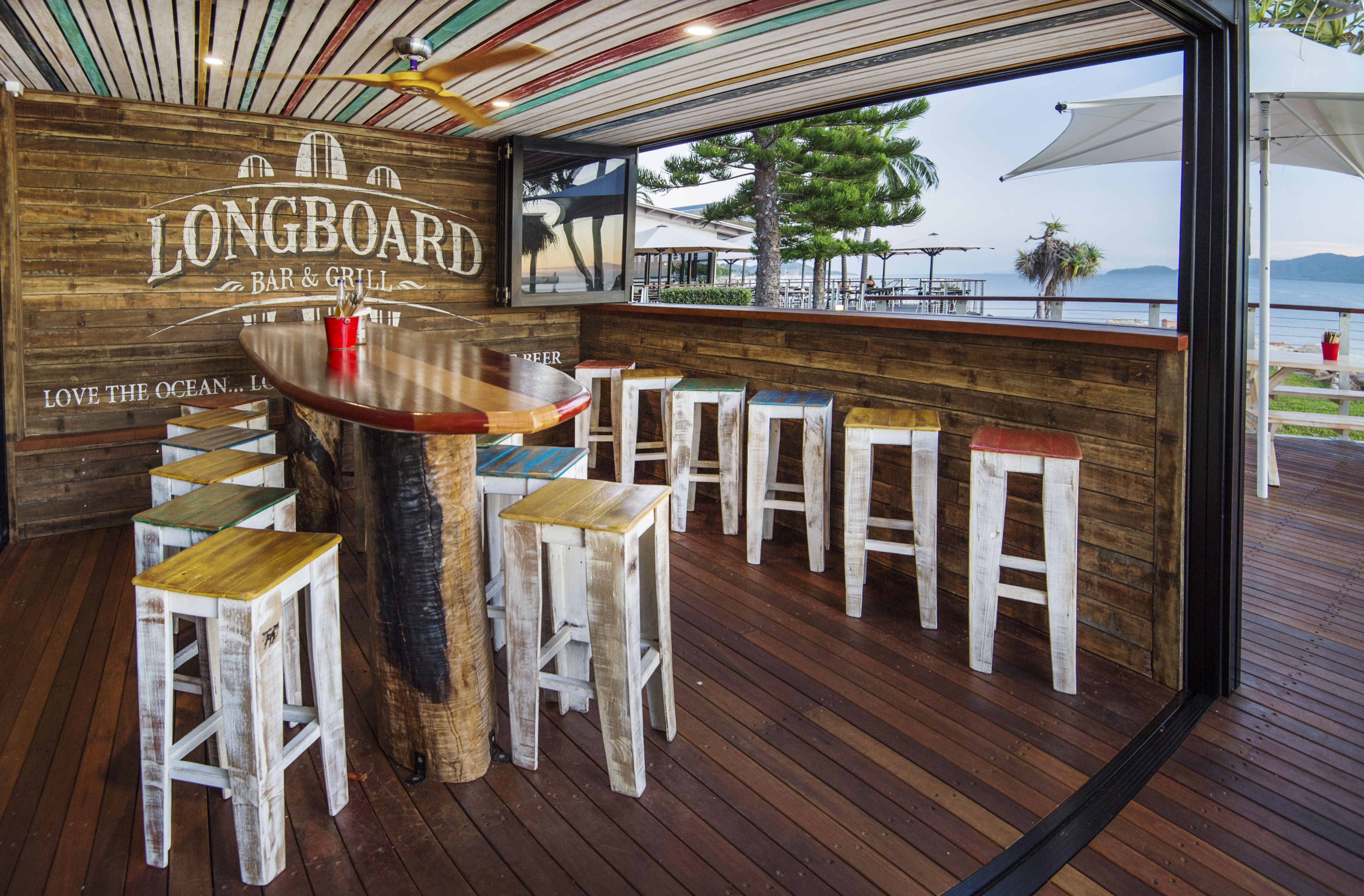 Folio photographs of the newly renovated Longboards Bar & Grill on The Strand in Townsville.