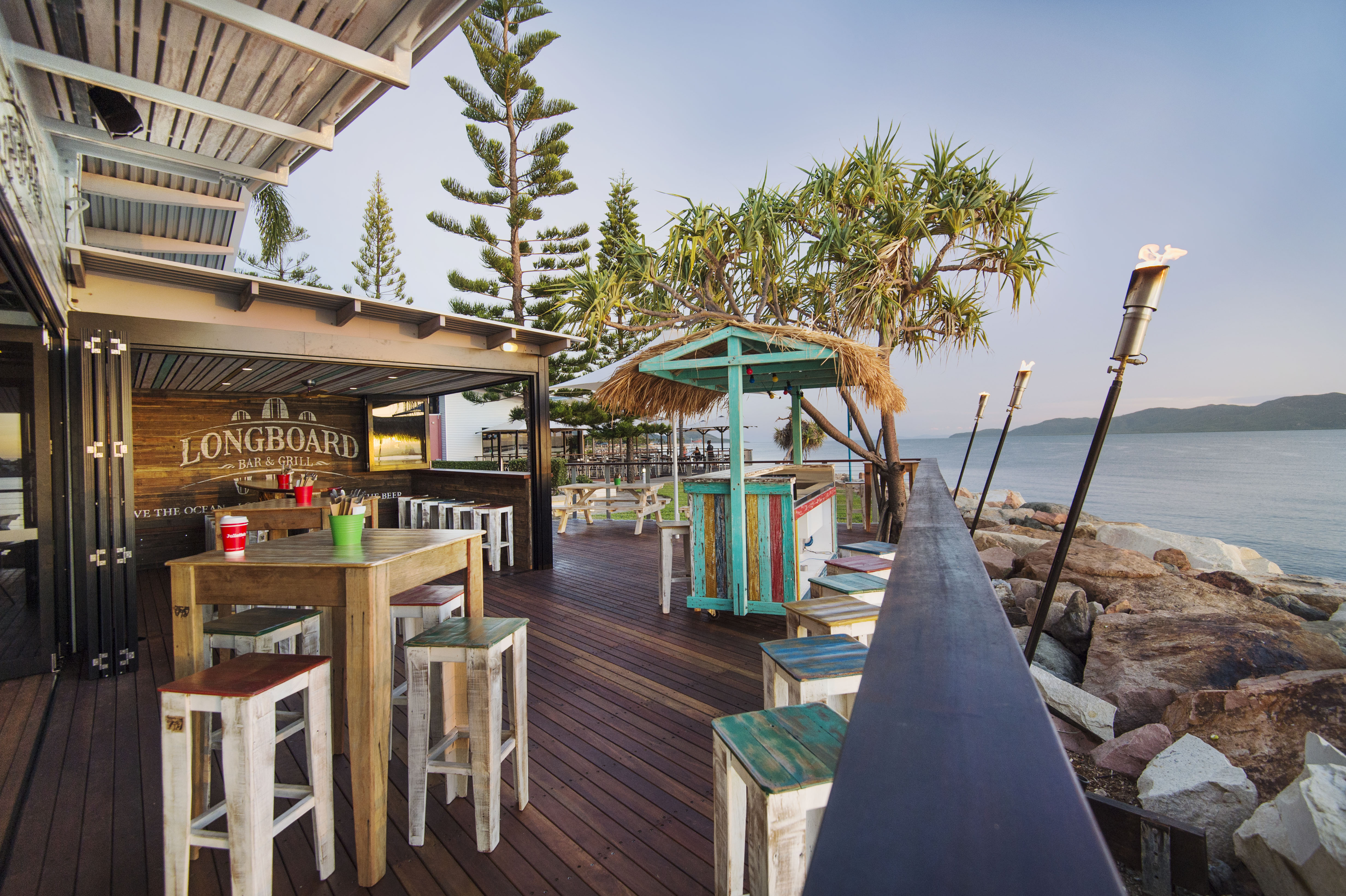 Folio photographs of the newly renovated Longboards Bar & Grill on The Strand in Townsville.