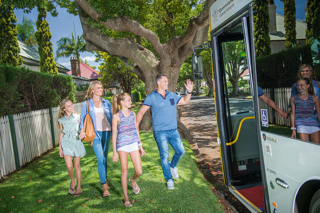 People utilising bus services within Toowoomba for the Queensland Government's Department of Transport an Main Roads, Translink Division