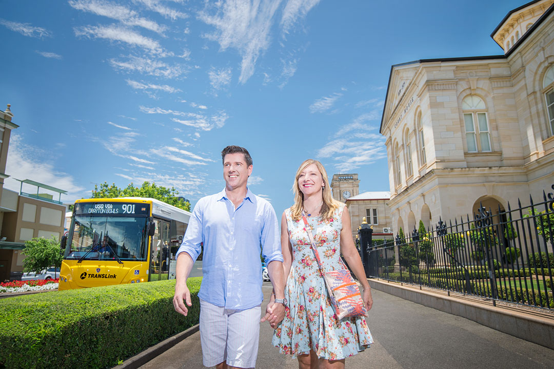 People utilising bus services within Toowoomba for the Queensland Government's Department of Transport an Main Roads, Translink Division