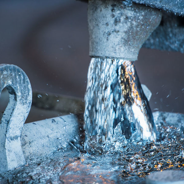 Lead casting process on the casting floor at Mount Isa Mines.