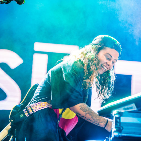 Tash Sultana performing at the Triple J's One Night Stand in Mount Isa
