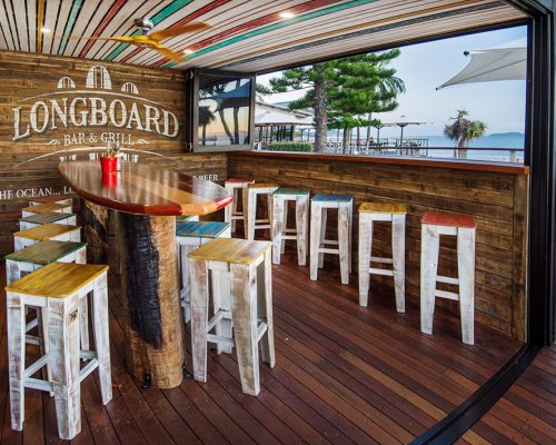 Folio photographs of the newly renovated Longboards Bar & Grill on The Strand in Townsville.