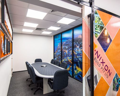 Interiors of the fit-out at Grant Broadcasters studio in Townsville.